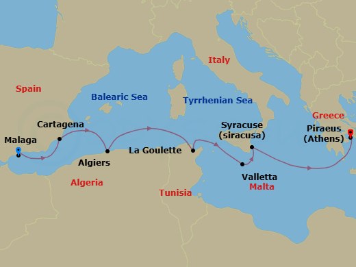 Itinerary map