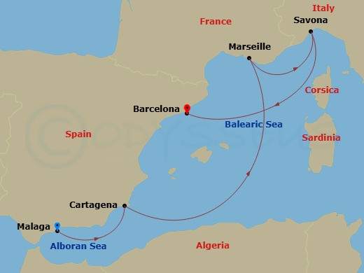 Itinerary map