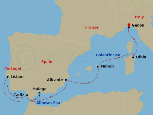 Itinerary map