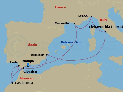 Itinerary map
