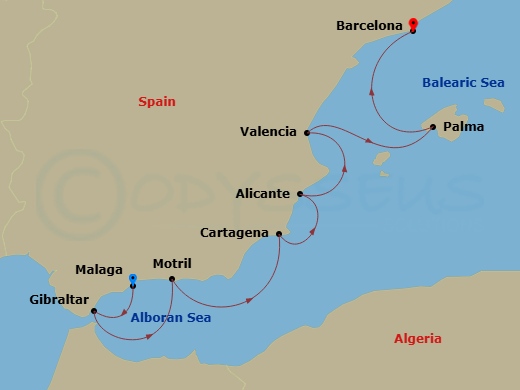 Itinerary map