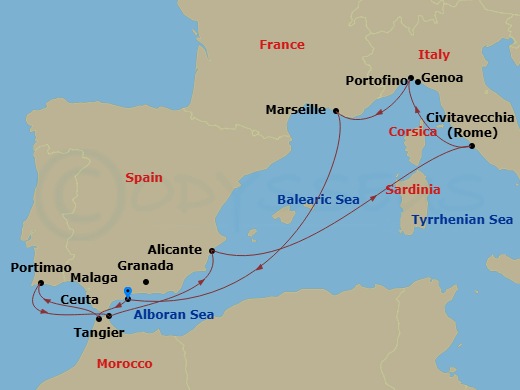 Itinerary map