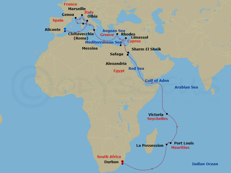 Itinerary map