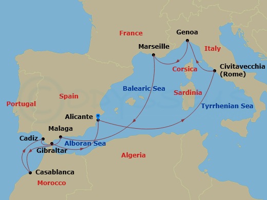 Itinerary map