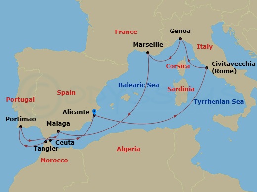 Itinerary map