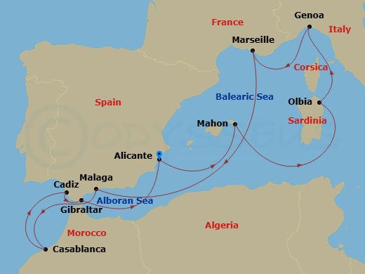Itinerary map