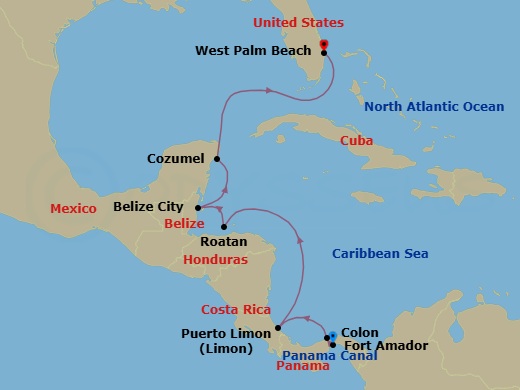 Itinerary map