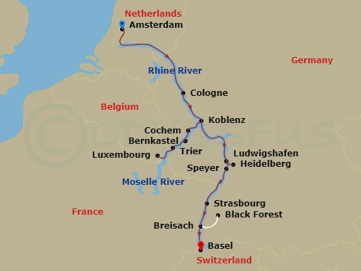 Itinerary map
