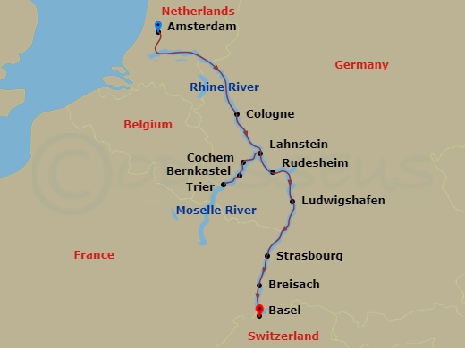 Itinerary map