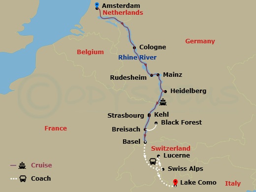 Itinerary map