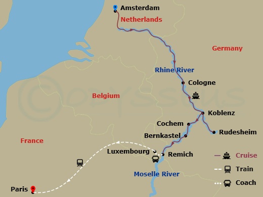 Itinerary map