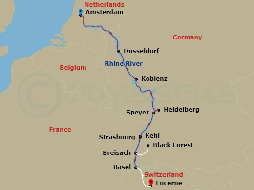 Itinerary map