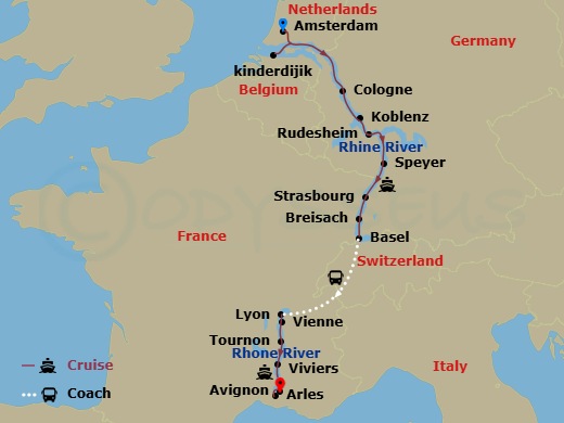 Itinerary map
