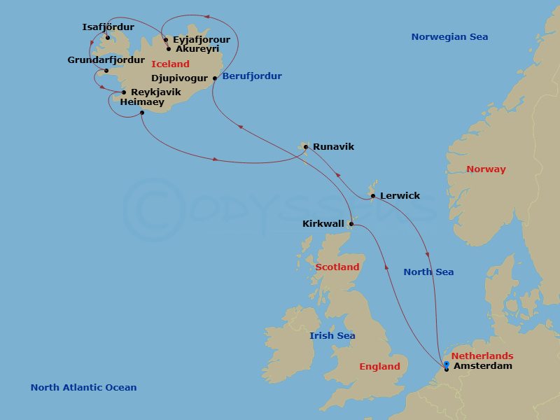 Itinerary map