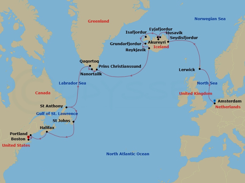 Itinerary map