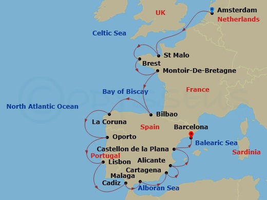 Itinerary map