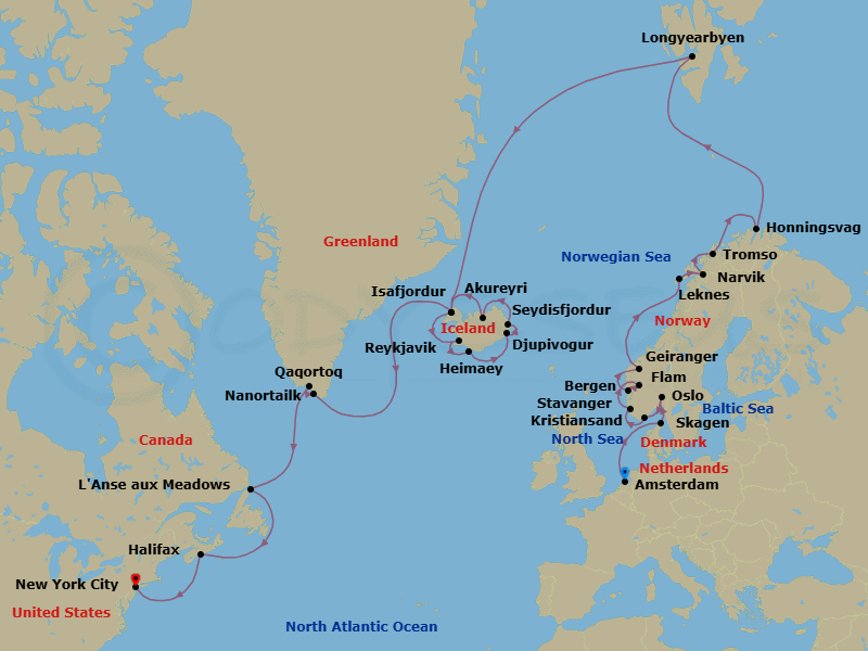 Itinerary map