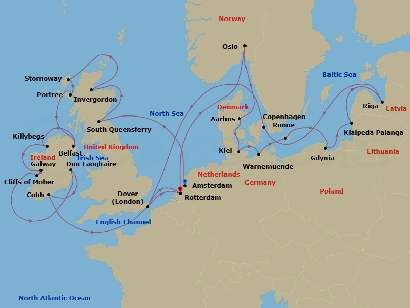 Itinerary map
