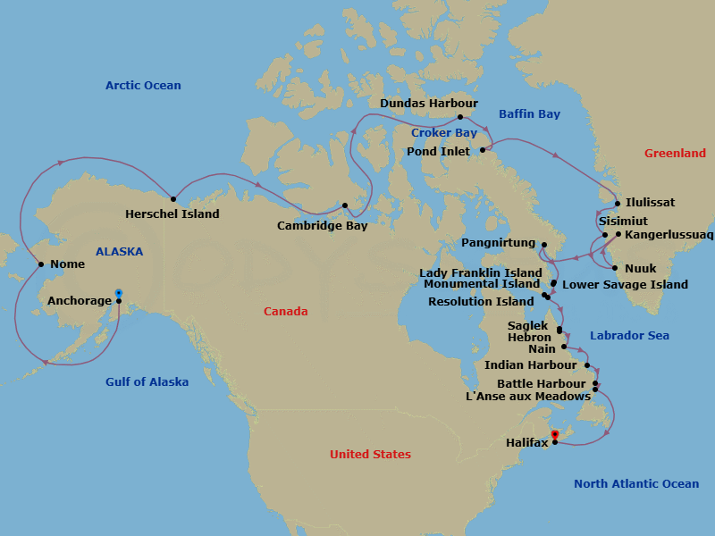 Itinerary map