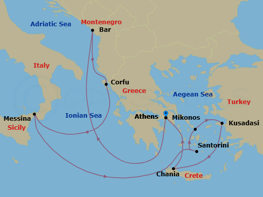 Itinerary map