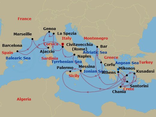 Itinerary map