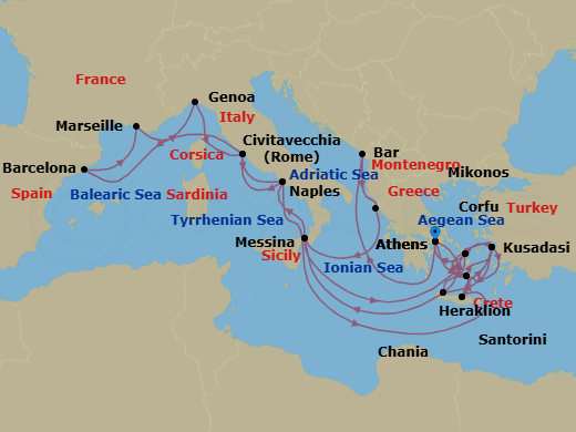 Itinerary map