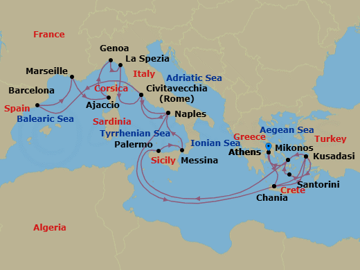 Itinerary map