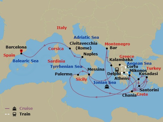 Itinerary map