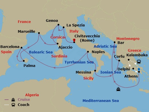 Itinerary map