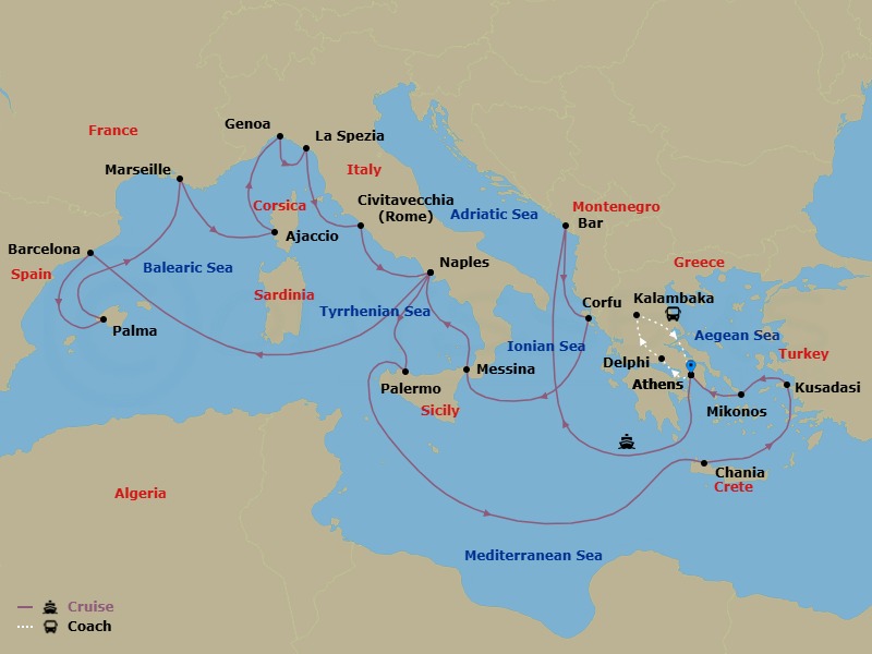 Itinerary map
