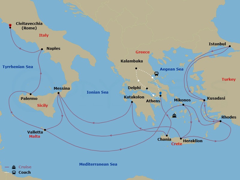 Itinerary map