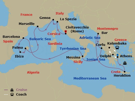 Itinerary map