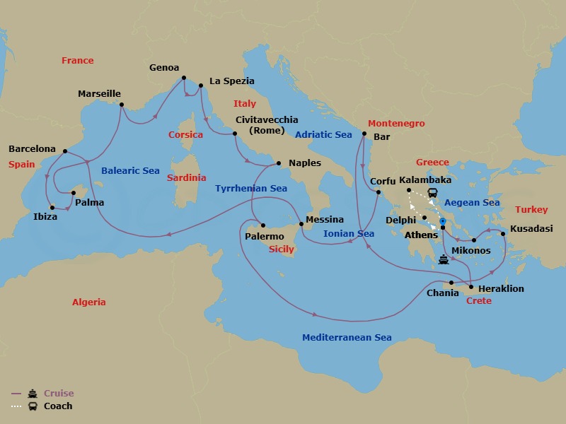 Itinerary map