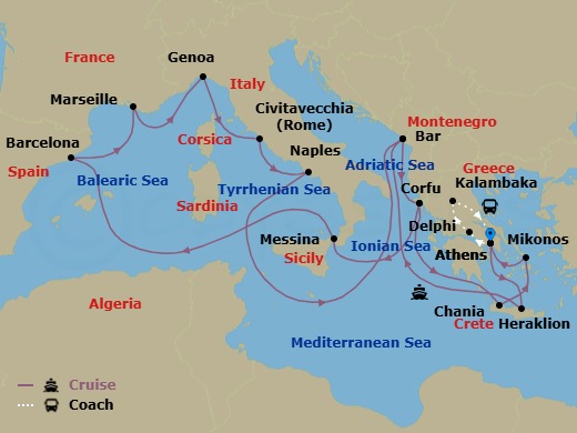 Itinerary map