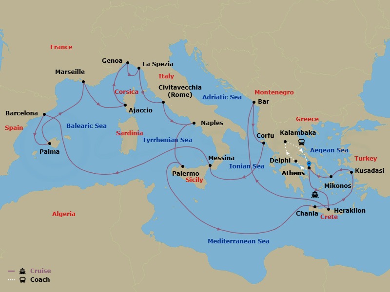 Itinerary map