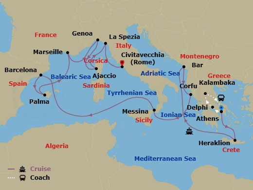 Itinerary map