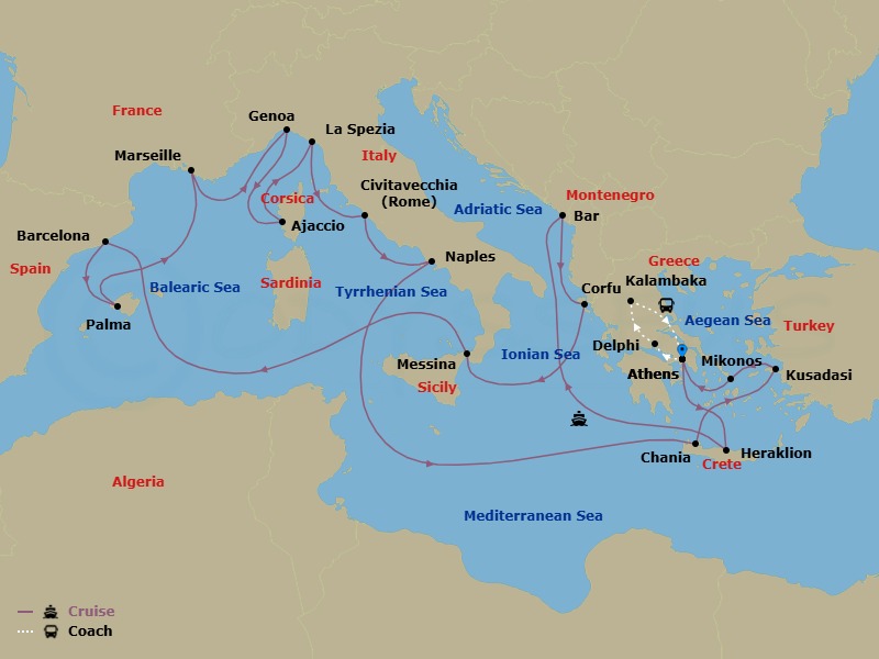 Itinerary map