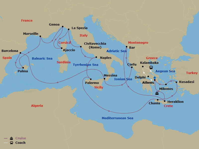Itinerary map