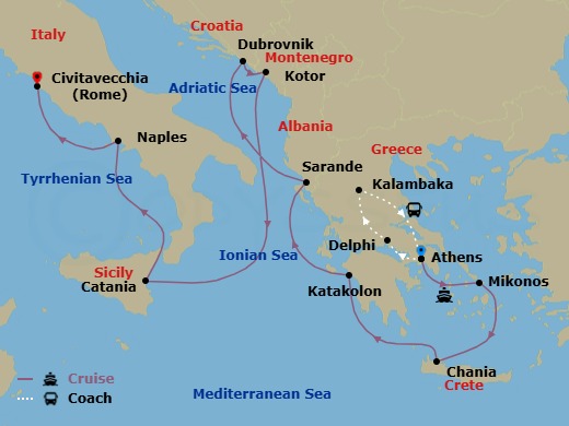 Itinerary map