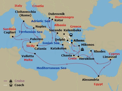 Itinerary map