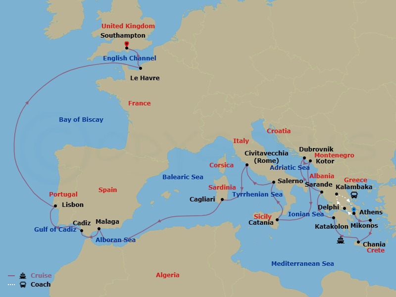 Itinerary map