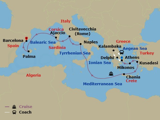 Itinerary map