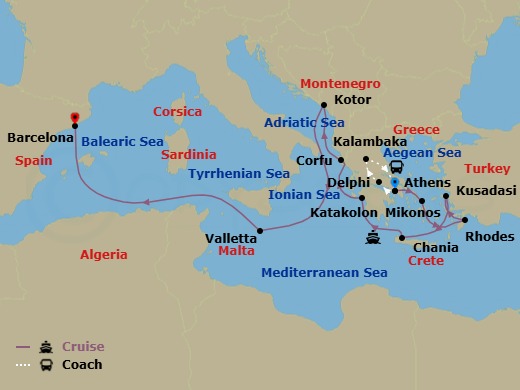 Itinerary map