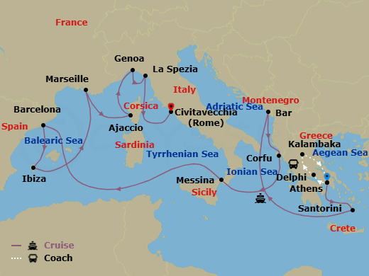 Itinerary map