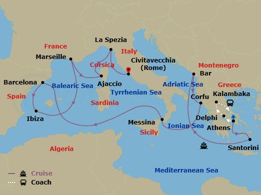 Itinerary map