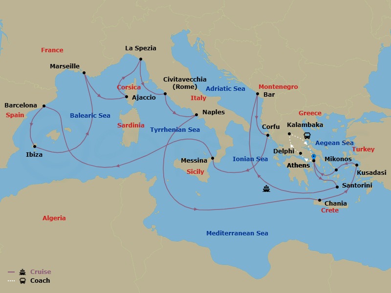 Itinerary map
