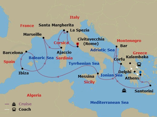 Itinerary map