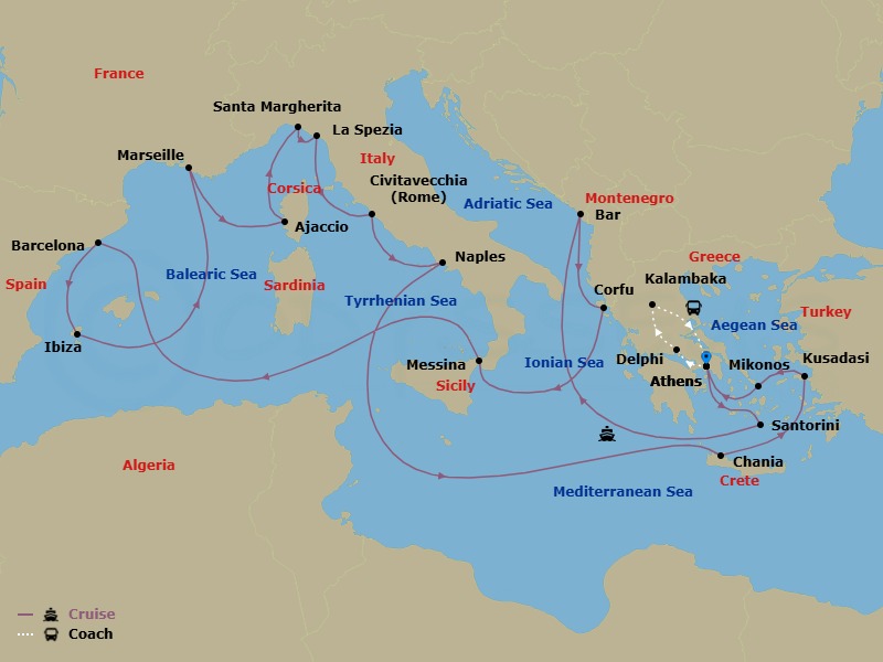 Itinerary map