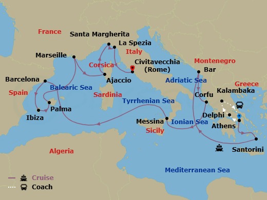 Itinerary map
