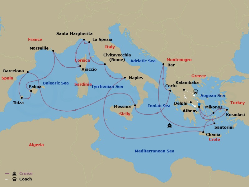Itinerary map